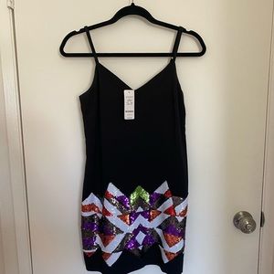 Bebe sequin embellished shift dress